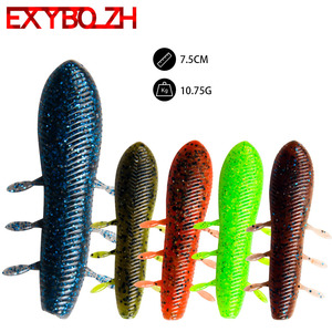 Señuelo de pesca de gusano blando de 10 cm, de hundimiento lento, deslizante, de alta densidad, sin plomo, con anzuelo de manivela, para pesca de lubina y señuelos de fondo - Product Image 2