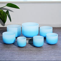 Bol chantant en cristal de quartz bleu givré pour la thérapie sonore, la méditation, la guérison, la santé, le massage et la remise en forme
