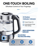 Samovar électrique en verre, double pot, en verre borosilicate de haute qualité, bouilloire à thé turque avec infuseur amovible, vente en gros d'usine