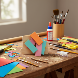 Ilan Rettangolo in Legno 1.5x3.5x0.3 Cm 20 Pezzi Materiali per Artigianato - Product Image 2