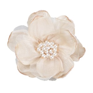 Organza 3D Chiffon Flower Hair Clips With Pearls For <b>Wedding</b> Dress <b>Accessories</b> Camellia Pattern Handmade Cloth Floral Decor - Product Image 5