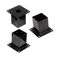 Base de poteau en bois d'ancre de support de plaque carrée en acier inoxydable acier au carbone 4*4 pouces