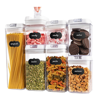 Ensemble de contenants de stockage alimentaire empilables, hermétiques, sans BPA, multifonctionnels, en plastique injecté, organisateur de garde-manger de cuisine avec couvercles verrouillables