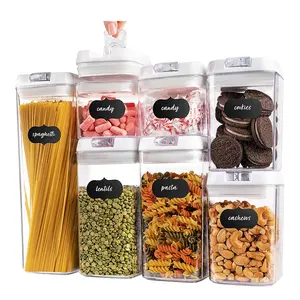 Easy Open Airtight Transparent Small PP Plastic Food Storage Container 7 Sets Fridge Organiser Airtight Storage Container