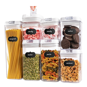 Easy Open Airtight Transparent Small PP Plastic Food Storage Container 7 Sets Fridge Organiser Airtight Storage Container