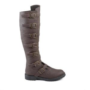 Botas Altas de Estilo <span class=keywords><strong>Pirata</strong></span> Vintage con Múltiples Correas y Hebilla Metálica, Calzado Casual Punk Gótico para Fiestas - Product Image 3