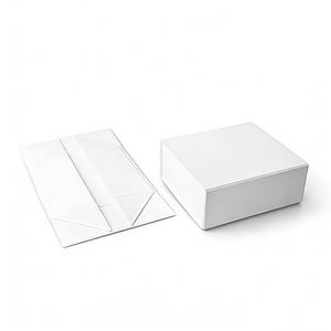 Boîtes d'emballage cadeau magnétiques en carton ondulé blanc pliables avec logo personnalisé pour parfums et cosmétiques - Product Image 4