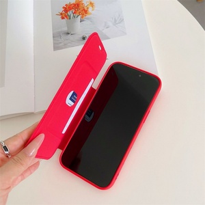 Funda de Lujo de Cuero y Silicona Líquida Original Tipo Cartera con Ranuras para Tarjetas para iPhone 17 16 15 14 11 12 13 Pro Max Air XS 8 7 Plus, Cubierta Suave - Product Image 4