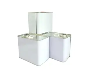 Lata cuadrada rectangular de 1 galón, lata vacía, diluidor y agente de curado, latas al por mayor con tapas