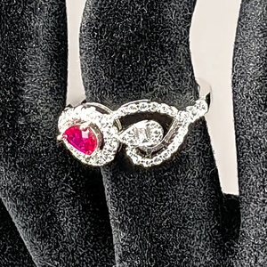 Joyería fina de alta calidad para mujer, anillo de racimo de rubí sintético de plata S925 chapado en rodio de lujo para compromiso de boda - Product Image 6