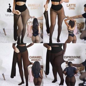 Collants thermiques épais pour femmes, taille haute, doublés de polaire, effet transparent - Product Image 2