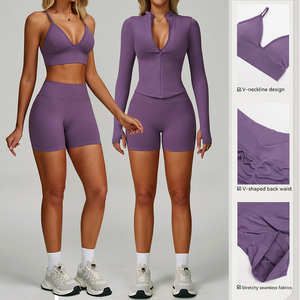 Tuta da Yoga senza cuciture da donna ad asciugatura rapida e dimagrante aderente a quattro vie per sport all'aria aperta - Product Image 3