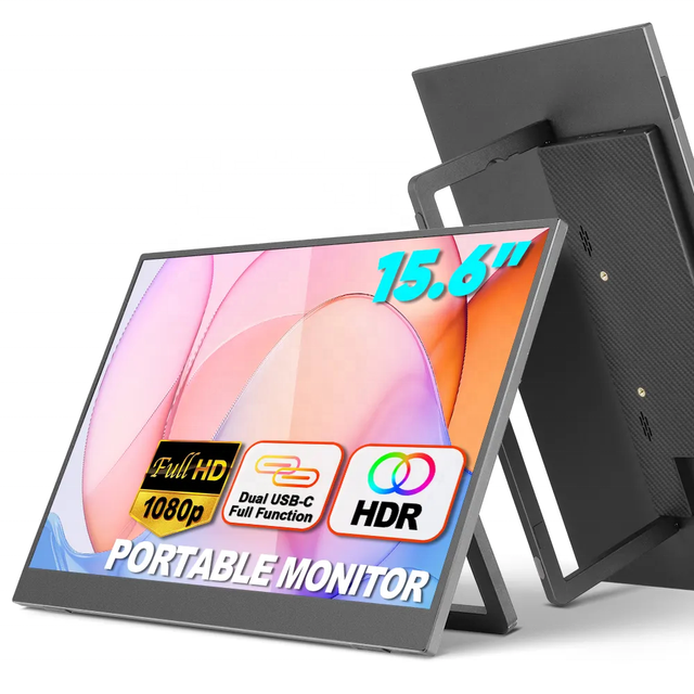 New Design Portable Laptop Monitors Black 15.6 Inch HDR Screen Usb Type C Display Practical Monitor for Business Gaming