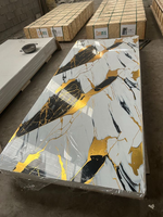 Papier peint autocollant pour salle de bain MOI 1,2 m x 3 m, effet brillant doré, décoration intérieure, mousse autocollante, sticker mural en marbre