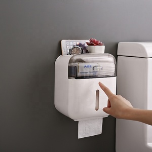 Portarrollos de Papel Higiénico Rectangular de ABS para Baño, Montado en la Pared, con Repisa para Teléfono, Multifuncional - Product Image 5