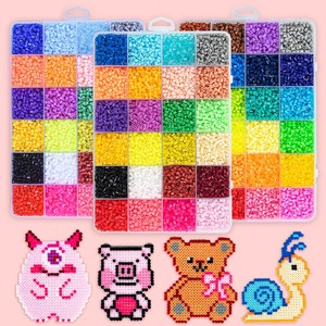 Perler Bead Box 24 Compartment Storage Container For Diy Craft Projects With Cover And Colorful Beads Organized In Grid Format - Product Image 4