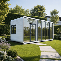 Maison préfabriquée moderne Apple Cabin, capsule spatiale, maison mobile avec fenêtres panoramiques pour chambre d'hôtes de complexe hôtelier, retraite dans le jardin