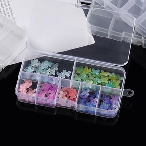 Boîte de rangement rectangulaire transparente en PP multi-compartiments pour bijoux, accessoires, perles, boucles d'oreilles, organisateurs de bricolage, 7 à 8 compartiments - Product Image 1