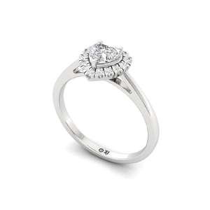 Bague de fiançailles solitaire en diamant de laboratoire CVD de luxe, couleur fantaisie, taille cœur et grappe ronde, plaqué or 10K pour femme - Product Image 4