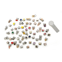 Breloques en acier inoxydable et cristal, pour la fabrication de bracelets à maillons élastiques, 20 pièces