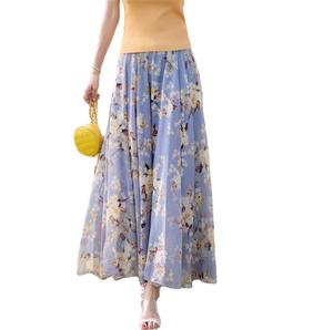 กระโปรงผ้าชี<span class=keywords><strong>ฟ</strong></span>องลายดอกไม้สำหรับผู้หญิงใหม่ฤดูร้อนลำลองระบายอากาศสไตล์วันหยุดชายหาดสำหรับฤดูใบไม้ผลิและฤดูร้อน - Product Image 5