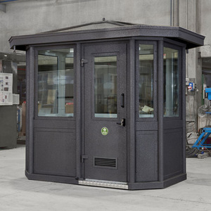 Cabine de sécurité en acier, poste de garde métallique noir, équipement de stationnement portable - Product Image 1