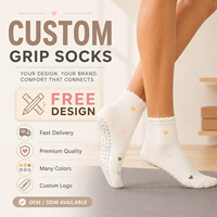 Chaussettes de Pilates personnalisées douces et respirantes, chaussettes de yoga tricotées sur mesure pour la barre, chaussettes antidérapantes pour le fitness et l'entraînement en intérieur pour femmes