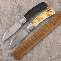 Couteau de poche EDC de collection FD1025R en argent, fait à la main, avec manche en os, couteaux pliants, manche en corne blanche, équipement de chasse, de camping et de randonnée