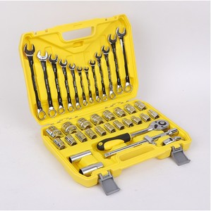 37pcs hộ gia đình hoặc xe sửa chữa công cụ Bộ dụng cụ phần cứng ratchat xử lý công cụ thiết lập trong nhựa lưu trữ công cụ trường hợp - Product Image 1