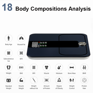 उच्च गुणवत्ता वाला ग्लास 180 किग्रा ब्लूटूथ कंपोजिशन एनालाइजर स्मार्ट डिजिटल बाथरूम स्केल वेट स्केल बॉडी फैट - Product Image 4