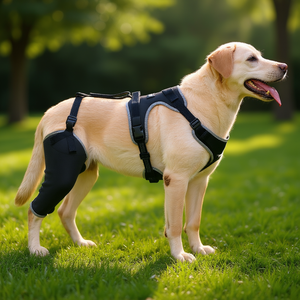 Attelle de genou réglable pour chien, jambe droite, soulagement de la douleur, support en nylon confortable, toutes saisons, modèle D0100XU6YMY - Product Image 2