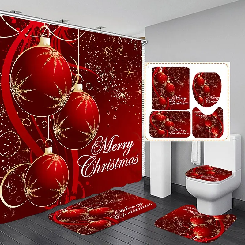 Christmas 2022 Products Home Decorative Hot Sale Bathroom Curtain 3d Bathroom Curtain Sets Bathroom Curtain