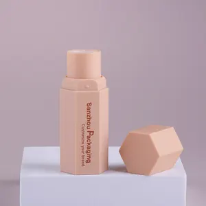 Пустой шестиугольный уникальный тюбик для губной помады, румян, поворотный мини-контейнер для бальзама, тюбик для макияжа