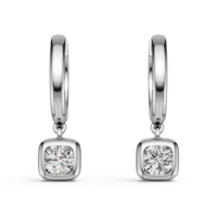 Boucles d'oreilles créoles pendantes en argent sterling 925 avec moissanite 1 carat pour femme, boucles d'oreilles huggie en moissanite taille ronde 5,0 mm, couleur D, pureté VVS1