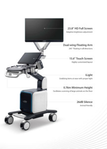 เครื่องมือวินิจฉัยสัตว์เลี้ยง Mindray Vetus 80 สำหรับตรวจการตั้งครรภ์สุนัข/แมว ใช้ไฟ AC 110-220V ใช้งานง่าย พกพาสะดวก พร้อมระบบสี Doppler - Product Image 5