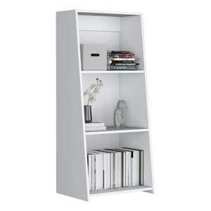 Bibliothèque DB de 47 pouces de design industriel avec 3 étagères, meubles de salon en MDF blanc pour la maison, le bureau, la chambre et l'école. - Product Image 4