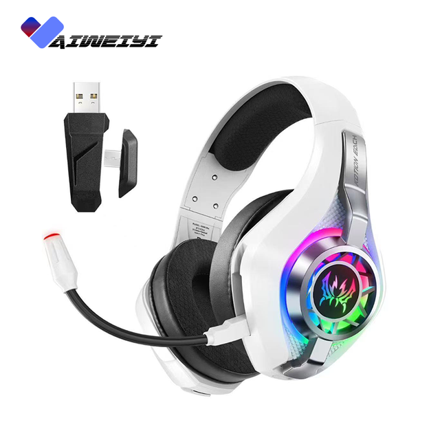 GS400U OEM Wireless Gaming Headset 3.5mm 7.1 Surround Sound RGB LED Noise Cancelling Mic Custom Logo Wholesale Factory