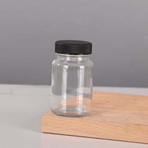 Flacone trasparente da 2oz 60ml per capsule, piccolo flacone per <span class=keywords><strong>cordyceps</strong></span>, flaconi per succhi a bocca larga con tappo in plastica - Product Image 3