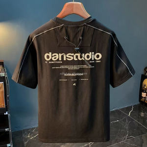 T-shirt décontracté pour homme, imprimé uni, à manches courtes, tendance, sportif, respirant, propre, collection 2026, vente chaude - Product Image 3