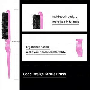 Venta Directa de Fábrica: Set de 3 Peines para Peinar el Cabello, Peine de Cola de Rata de Plástico y Cepillo para Bordes, Set de Cepillos para Dar Volumen al Cabello - Product Image 3