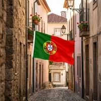 Drapeau portugais personnalisé de 3x5 pieds ; Drapeau promotionnel extérieur en polyester non tissé ; Signalétique imprimée numériquement résistante aux UV