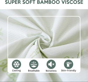 Protège-matelas AOSEN en fibre de bambou rafraîchissante, imperméable, anti-punaises de <span class=keywords><strong>lit</strong></span>, hypoallergénique, avec poches profondes, certifié OEKO-TEX - Product Image 6