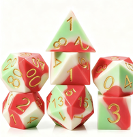 Ensemble de dés polyédriques en résine faits à la main à bords vifs pour les jeux de table DND