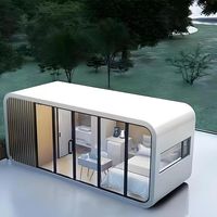 Capsule mobile de luxe préfabriquée vérifiée de 20 pieds, maison modulaire à structure triangulaire en acier, mini-maisons étanches, hôtel capsule Airbnb