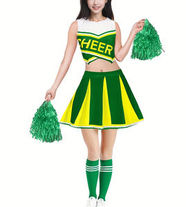 ชุดยูนิฟอร์มเชียร์ลีดเดอร์สำหรับผู้ใหญ่และเด็กผู้หญิง ไซส์พลัส สีเขียว-ดำ  รับผลิตตามแบบ (OEM) พร้อมปักโลโก้  ชุดกระโปรง  ชุดคอสตูม  ผ้าโพลีเอสเตอร์ 100% - Product Image 2
