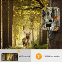 Caméra de chasse 48MP 4K avec Wi-Fi, contrôle par application, fonction Time Lapse, vision nocturne infrarouge sans fil pour extérieur
