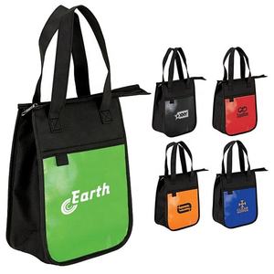 Vendita calda per bambini borsa frigo per pranzo con manico in tessuto Non tessuto refrigeratore isolato per Picnic Camping lettera 'ghiaccio' Design cibo da asporto - Product Image 3