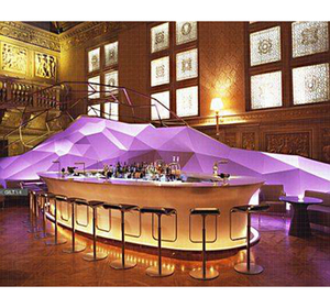 White Backlit <strong>Triangle</strong> Shape Contemporary Marble Stone <strong>Bar</strong> Counter Table for Hotels &amp; Schools - Product Image 5