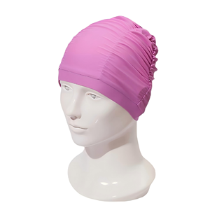 <span class=keywords><strong>Gorro</strong></span> <span class=keywords><strong>de</strong></span> Natación con Volantes Grandes y Diseño Floral en Color Puro - Nailon Suave, Duradero y Elástico, Espacioso para Cabello Largo, Unisex, para Playa y <span class=keywords><strong>Piscina</strong></span> - Product Image 6