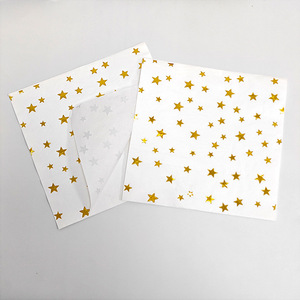 Gold Star Printed Square Paper Napkins 330mm X 330mm For Birthday Parties And Events - Product Image 1